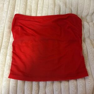 Red Edikted Mesh Tube Top